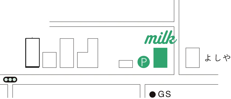 milk駐車場の案内図