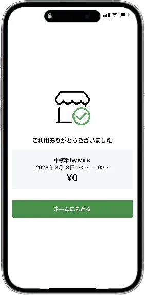 チェックアウト手順4 チェックアウト完了画面